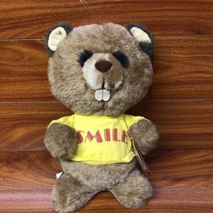 Vtg Shirt Tales BEAVER 12" Plush Knickerbocker Stuffed Animal Hallmark 1980 NWT